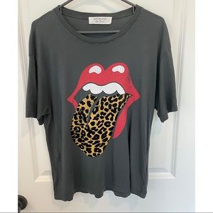 Daydreamer Stones Flocked Leopard Tongue Tee